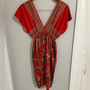 Red Orange kimono dress size S